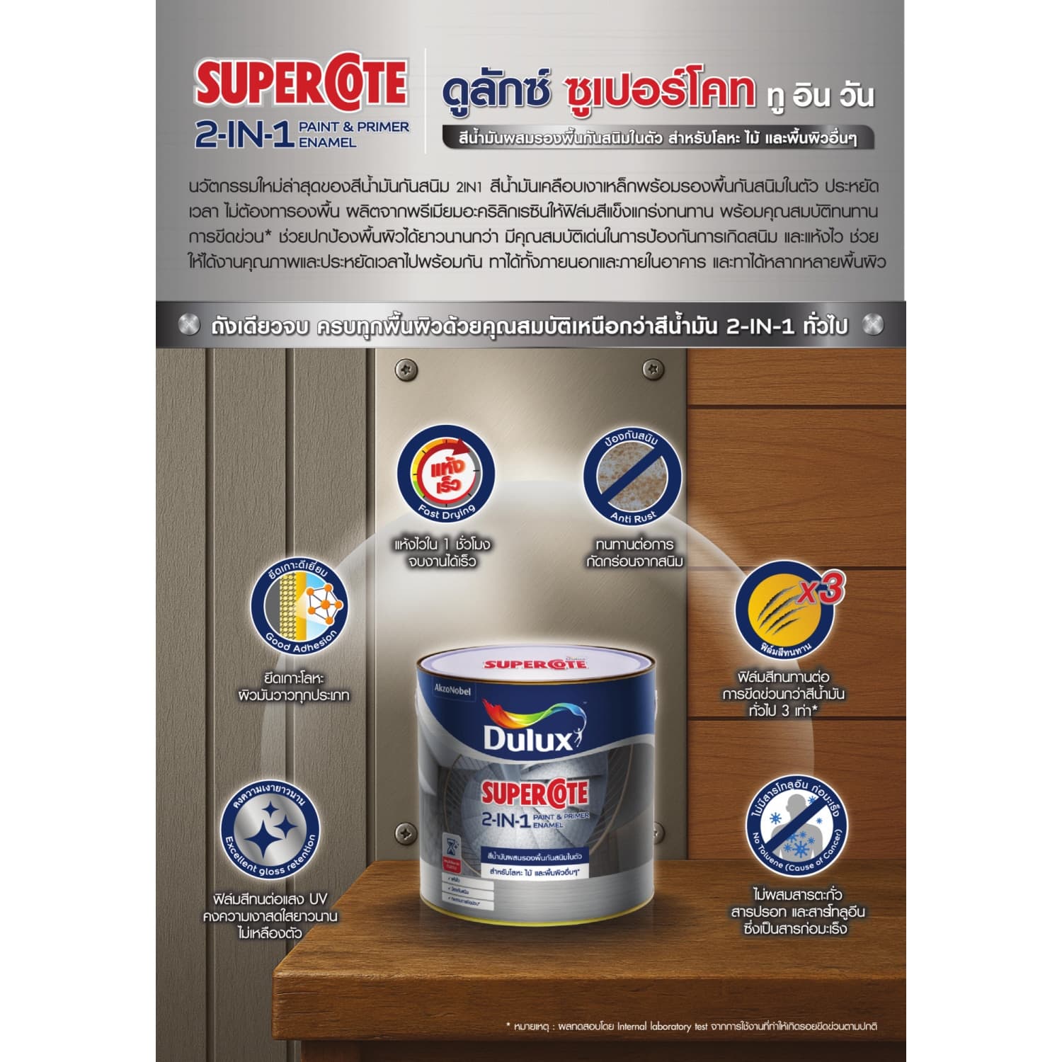 Dulux ซูเปอร์โคทสีน้ำมัน 2in1 ขนาด 3 ลิตร สีดำด้าน 7