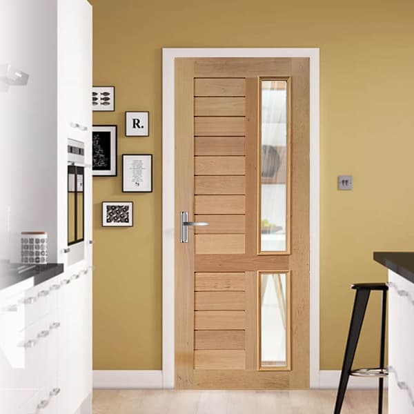 MAZTERDOOR ประตูกระจกใส 2 ช่อง  ไม้จาปาการ์ (MD60-05) ขนาด 90x220 ซม. 3