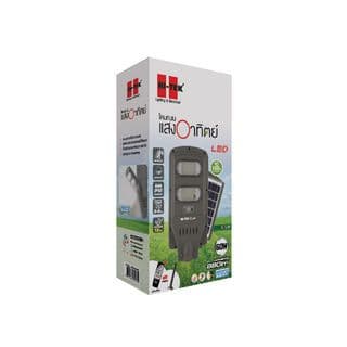 HI-TEK โคมไฟถนนโซลาร์เซลล์ LED 60W 880LM แสงขาว สีเทา 3