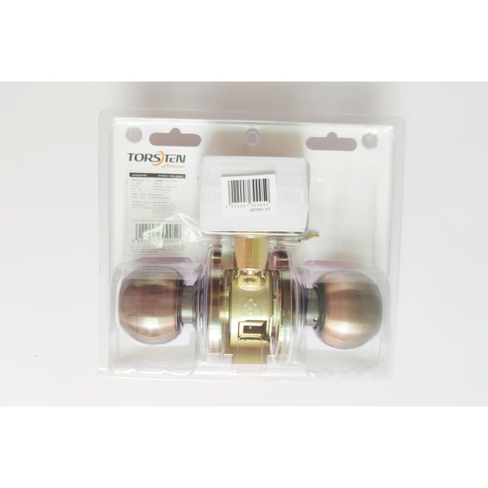 TORSTEN ลูกบิดห้องทั่วไปจานใหญ่ สเตนเลส-304 รุ่น TTJ5870-KL304-AC สีทองแดงรมดำ 6