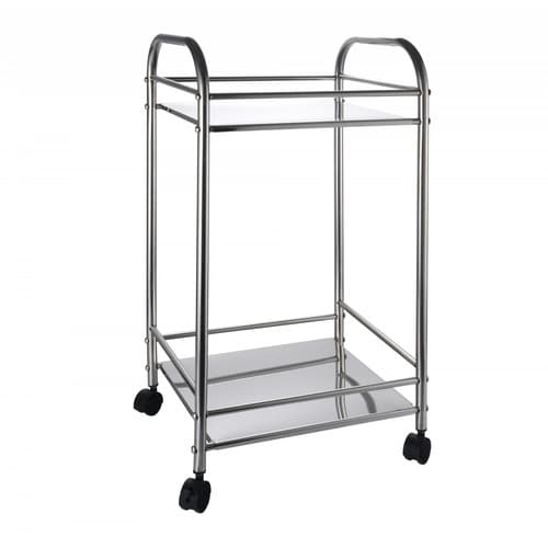 SANE ชั้นวางของสเตนเลสอเนกประสงค์พร้อมล้อ 2ชั้น 40x33.5x76ซม. FIBBA 5