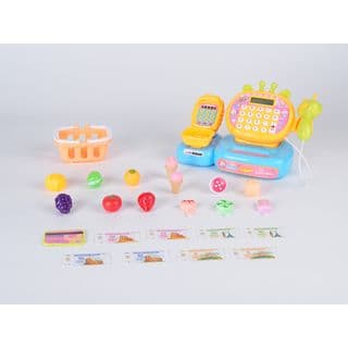 TOYS ของเล่นเครื่องแคชเชียร์คิดเงินพร้อมตะกร้าผลไม้ รุ่น L858-3H ขนาด 28x17x17 ซม. คละสี 4