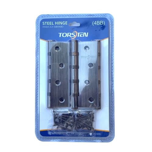 TORSTEN บานพับประตูเหล็ก 4”x3”x2มม.4BB AB รุ่น HSS4.3.2-GBXAB3 (3ชิ้น/แพ็ค) สีทองเหลืองรมดำ 2