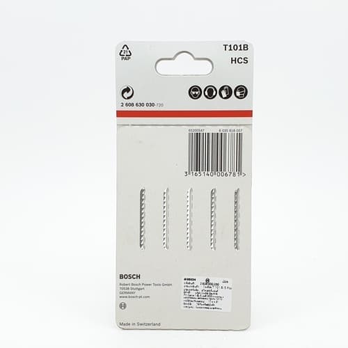 BOSCH ใบเลื่อยจิ๊กซอร์ ไม้ (5ใบ/แผง) รุ่น T101B 4