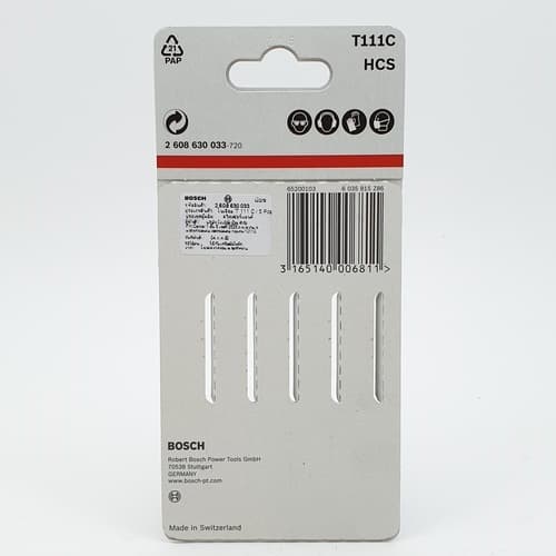BOSCH ใบเลื่อยจิ๊กซอร์ ไม้ รุ่น T111 C(5 ใบ/แผง) 4