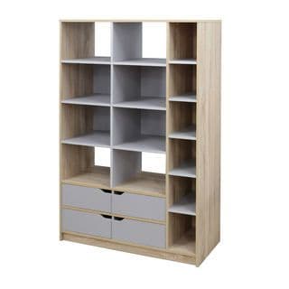 DELICATO ชั้นอเนกประสงค์ 4 ประตู 100X39X150ซม. ทูโทน บีช-เทา 4