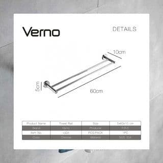 Verno ราวพาดผ้าแบบคู่สแตนเลส304 รุ่น เวนิส DFXWY-906-SL ยาว 60 ซม. 2