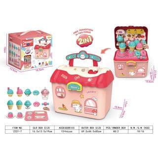 TOYS ของเล่นชุดกระเป๋าขนมหวานหร้อมอุปกรณ์ # 2201-7 ขนาด 16.5x13.5x19 ซม.