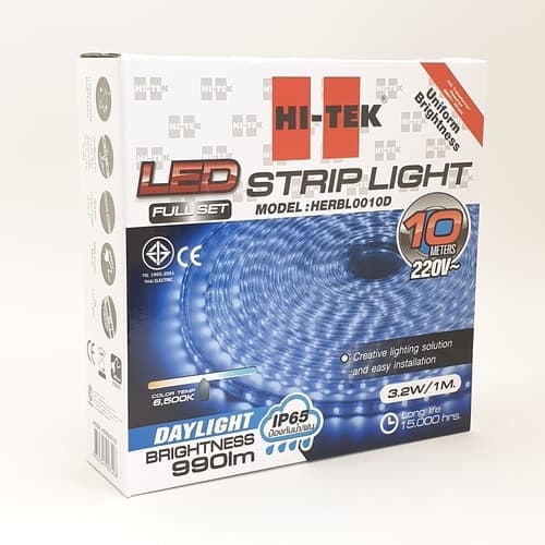 HI-TEK ชุดไฟเส้นแอลอีดีริบบิ้น ยาว 10m รุ่น HERBL0010D แสงเดย์ไลท์ 4