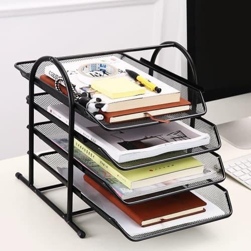 SMITH ชุดถาดเหล็กใส่เอกสาร 4 ชั้น ขนาด 35x30x33.5ซม. รุน TG59097 สีดำ 3