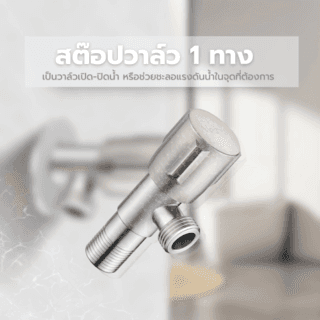 Verno สต๊อปวาล์วสเตนเลส 1 ทาง รุ่น CRAG-04 ขนาด 4.8x3.4x9.5 ซม. สีเงิน 3