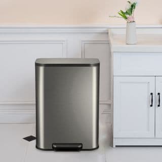 KLEANZY ถังขยะสเตนเลสเหยียบเหลี่ยม 50 ลิตร รุ่น 10161MS-50L-S ขนาด44.8x34.1x61.2 ซม. สีเงิน 6