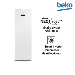 BEKO ตู้เย็น 2 ประตู ขนาด 12 คิว รุ่น RDNT371I40VHFSGW สีกระจกขาว 2