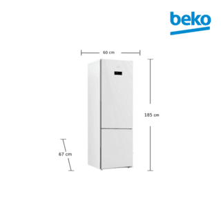 BEKO ตู้เย็น 2 ประตู ขนาด 12 คิว รุ่น RDNT371I40VHFSGW สีกระจกขาว 7