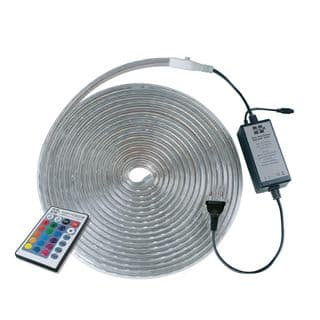 HI-TEK ชุดไฟแอลอีดีเส้นริบบิ้น 2835/120LED 220V 10M RGB รีโมท 10