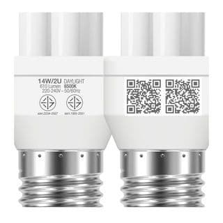 LAMPTAN หลอดไฟตะเกียบ 2U 14W แพ็คคู่ แสงเดย์ไลท์ E27 5