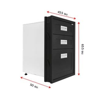 CLOSE ตู้ลิ้นชัก 3 ชั้น  ABS TATE DARK Time  ขนาด 45.5x65.5x50 ซม.สีดาร์กไทม์ 2