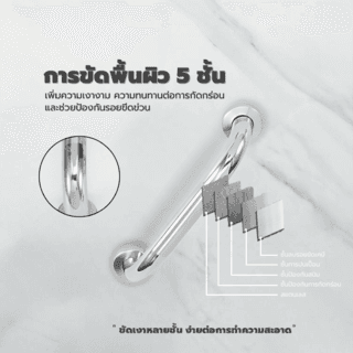 Verno ราวทรงตัวสแตนเลส 304 ขนาด 32 มม. ยาว 120 ซม. รุ่น VN-32120 สีแฮร์ไลน์ 6