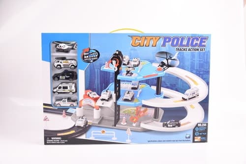 TOYS ของเล่นชุดรางรถตำรวจและเฮลิคอปเตอร์พร้อมอุปกรณ์#255(53x35x8ซม.) 5