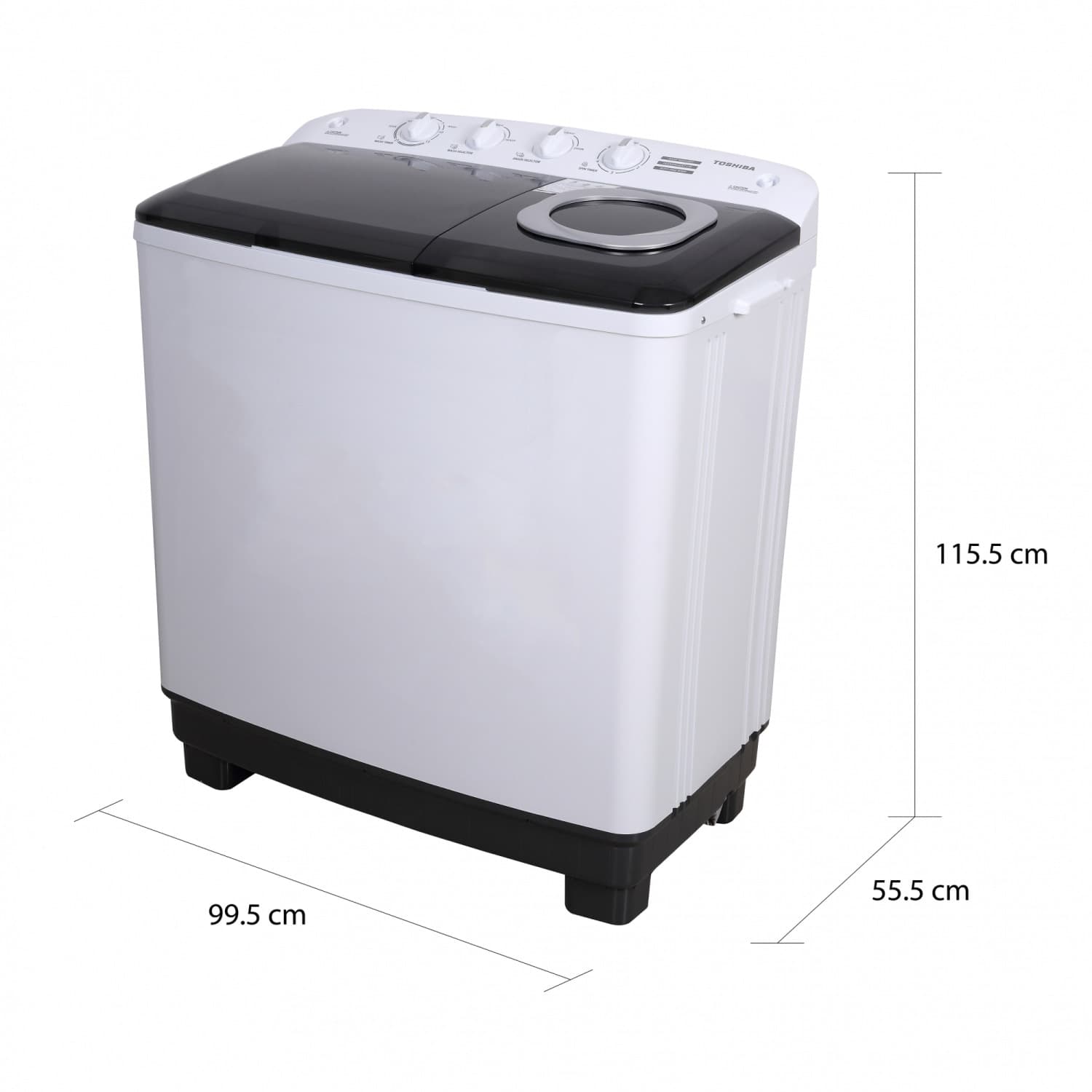 TOSHIBA เครื่องซักผ้า 2 ถัง ขนาด 17 KG รุ่น VH-Q180MT สีขาว 4