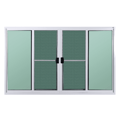 PLATINUM หน้าต่างอะลูมิเนียม บานเลื่อน FSSF 200x160 ซม. สีขาว พร้อมมุ้ง 1