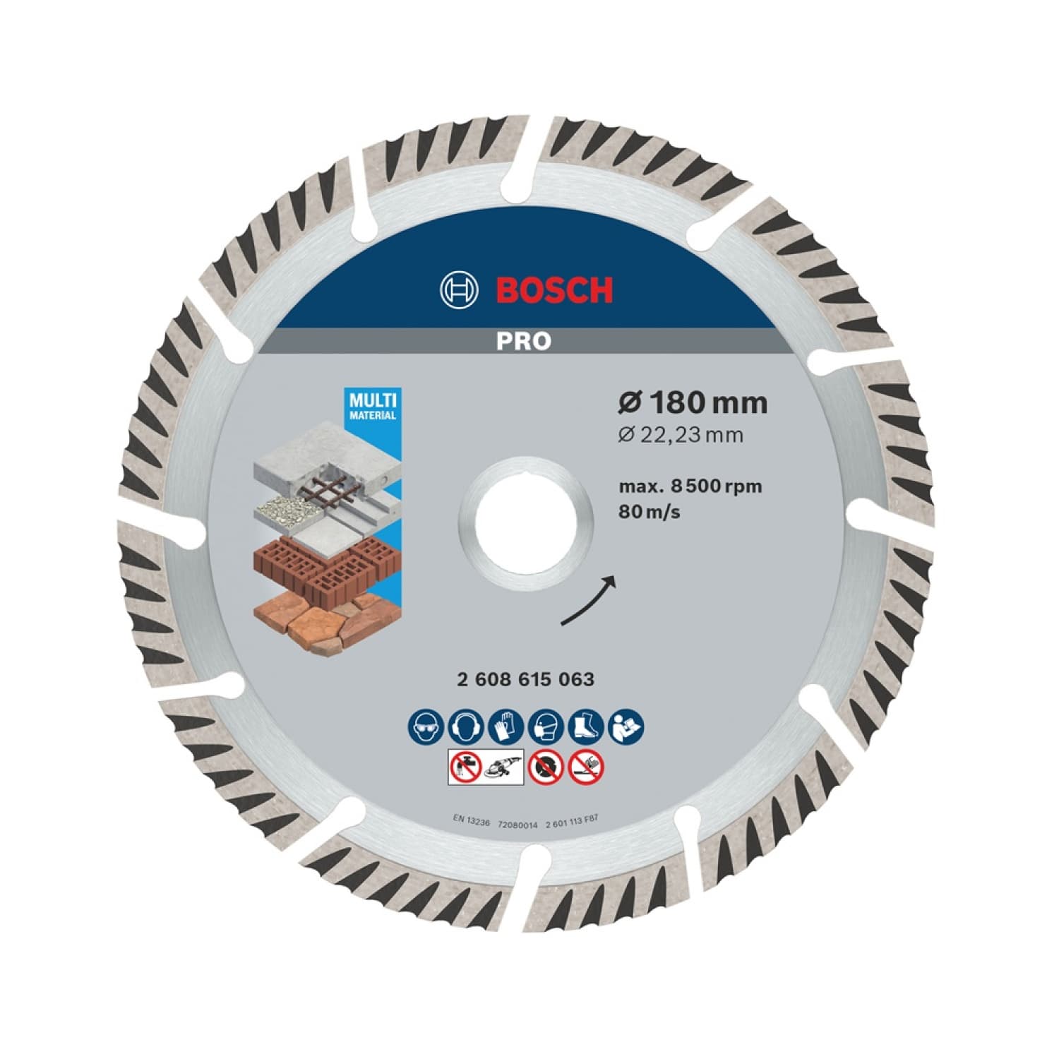 BOSCH ใบเพชร 7 นิ้ว ตัดกระเบื้อง/คอนกรีต/แกรนิต รุ่น Pro #063