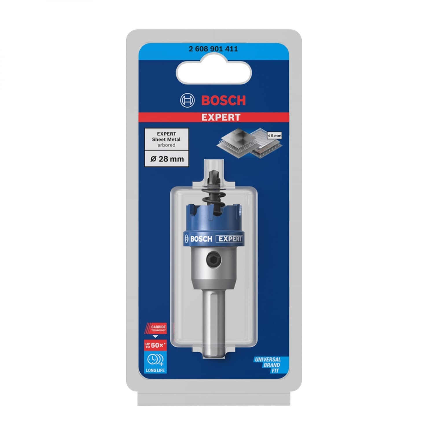 BOSCH โฮลซอว์ เจาะสเตนเลส/เหล็ก TCT ขนาด 28 mm. รุ่น Expert 2
