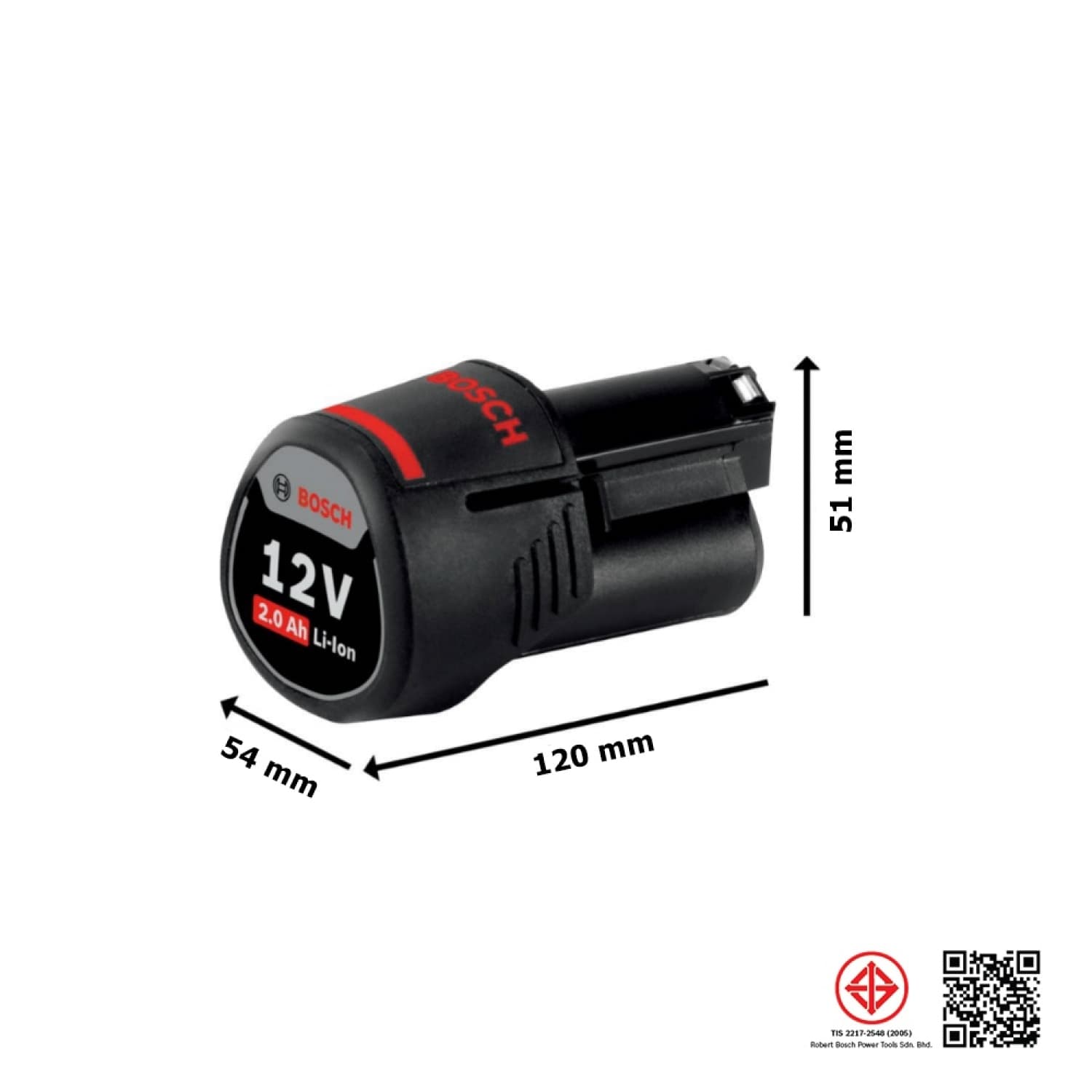 BOSCH แบตเตอรี่ GBA 12V 2.0Ah 1600A028TL 3