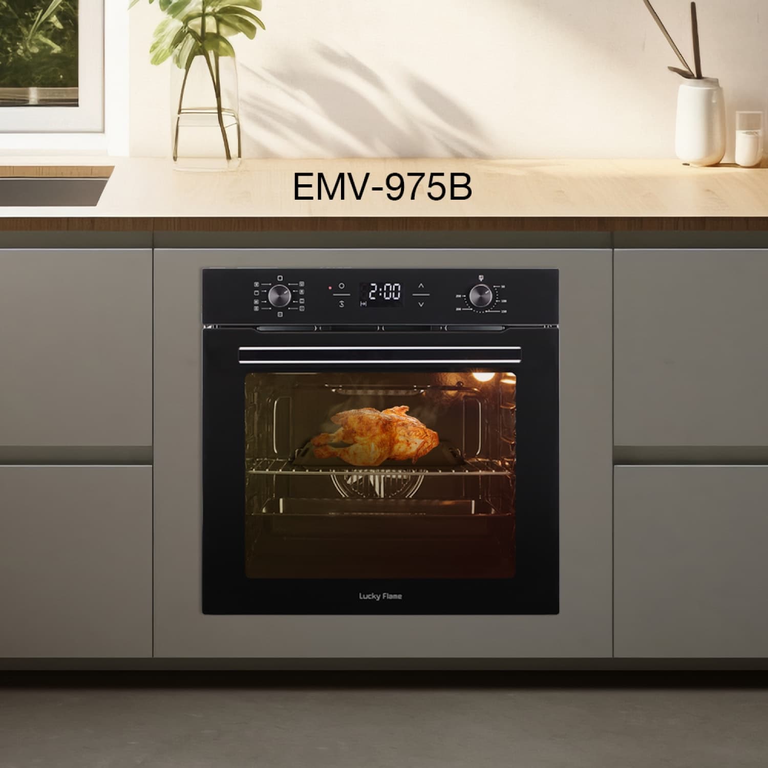 Lucky Flame เตาอบ รุ่น EMV-975B ขนาด 50x50x50 ซม. สีดำ 2