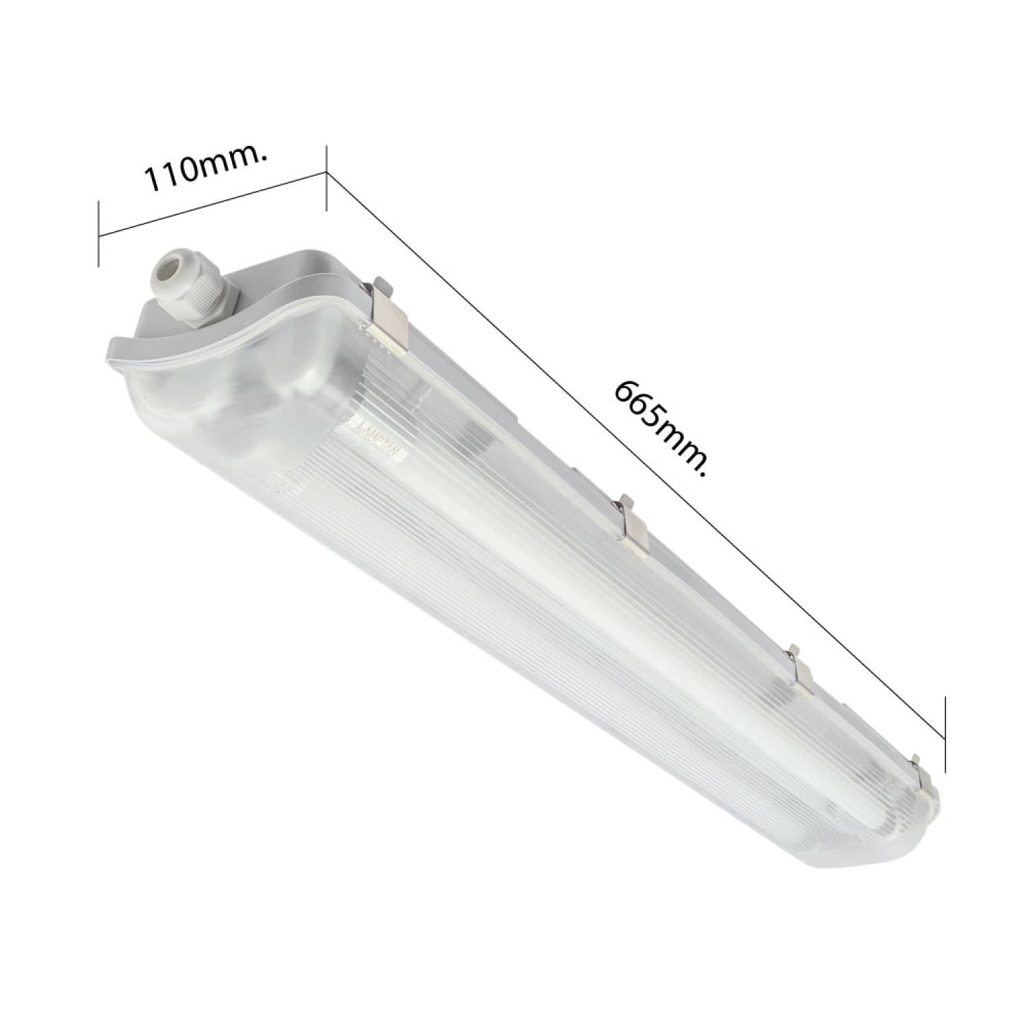 LAMPTAN โคมกันน้ำกันฝุ่นพร้อมหลอด LED T8 2X10W แสงเดย์ไลท์ รุ่นลิ้นการ์ด 6