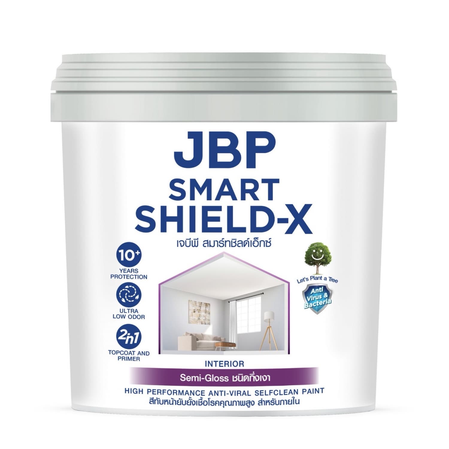 JBP สีน้ำภายใน Smart Shield X กึ่งเงา เบส D  ขนาด 1GL 1