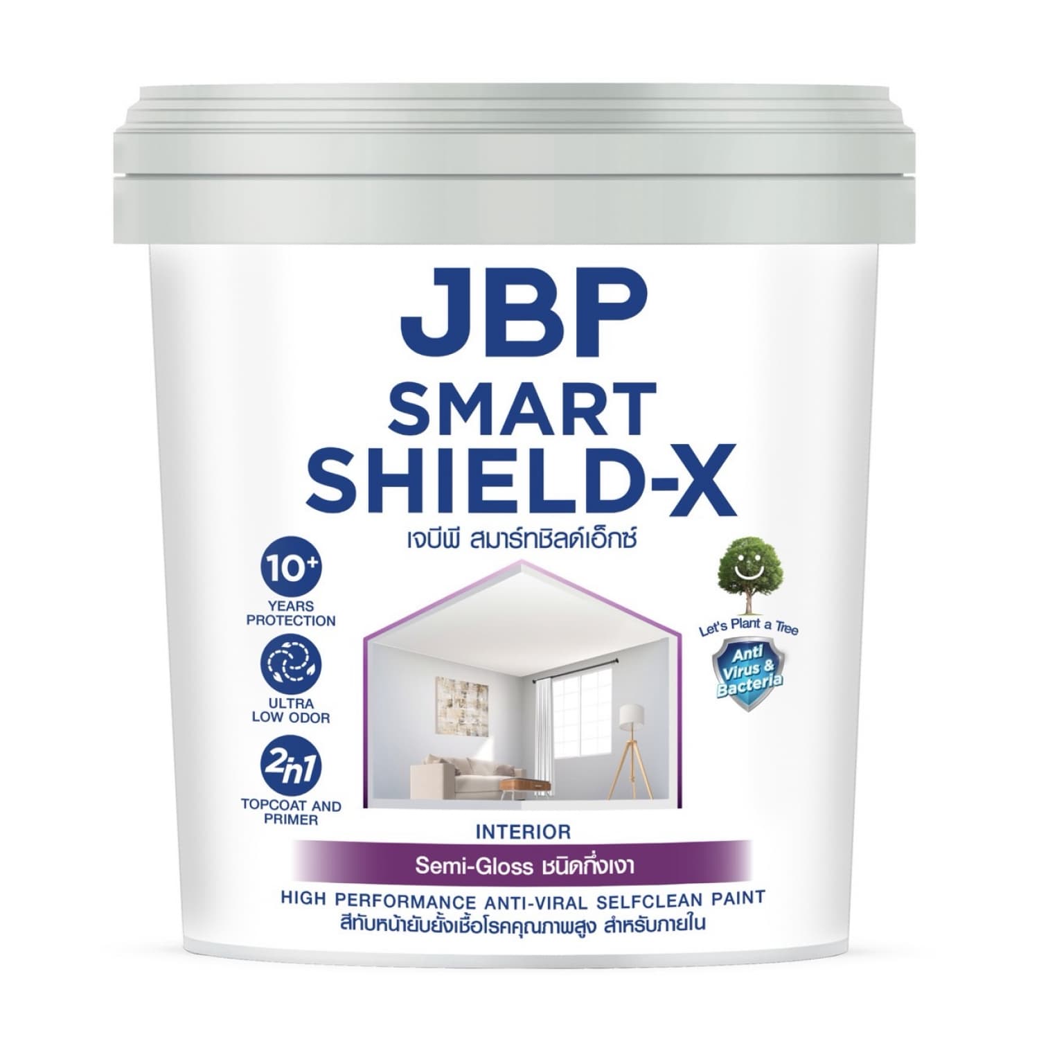JBP สีน้ำภายใน Smart Shield X กึ่งเงา เบส C  ขนาด 2.5GL 1