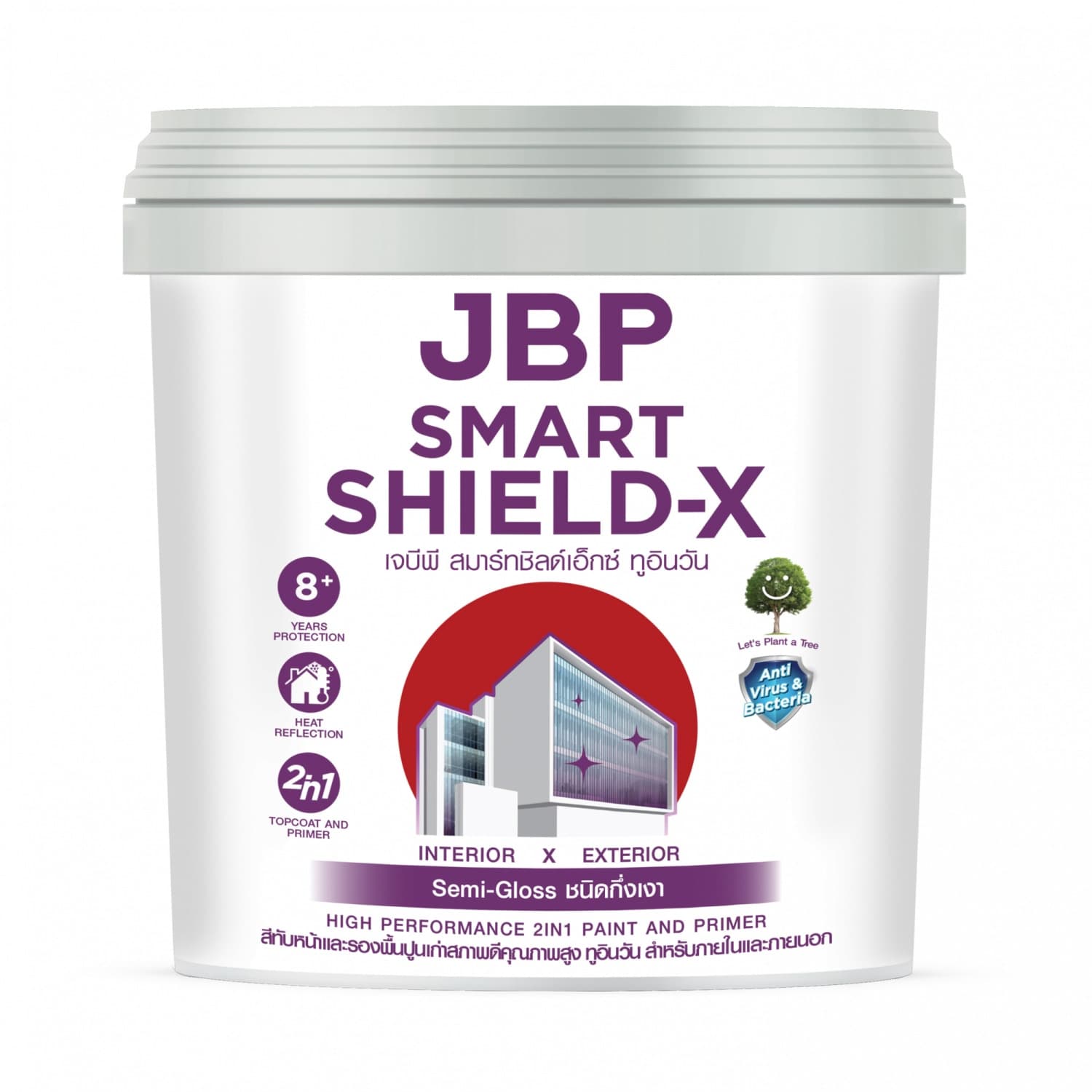 JBP สีน้ำภายนอก Smart Shield X 2in1 กึ่งเงา เบส D ขนาด 1 กล. 1