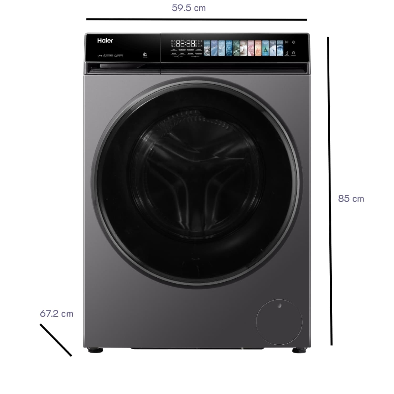HAIER เครื่องซักผ้า/อบผ้า ขนาด 14/8 กก. รุ่น HWD140-BP14367S8U1 สีดำ 7