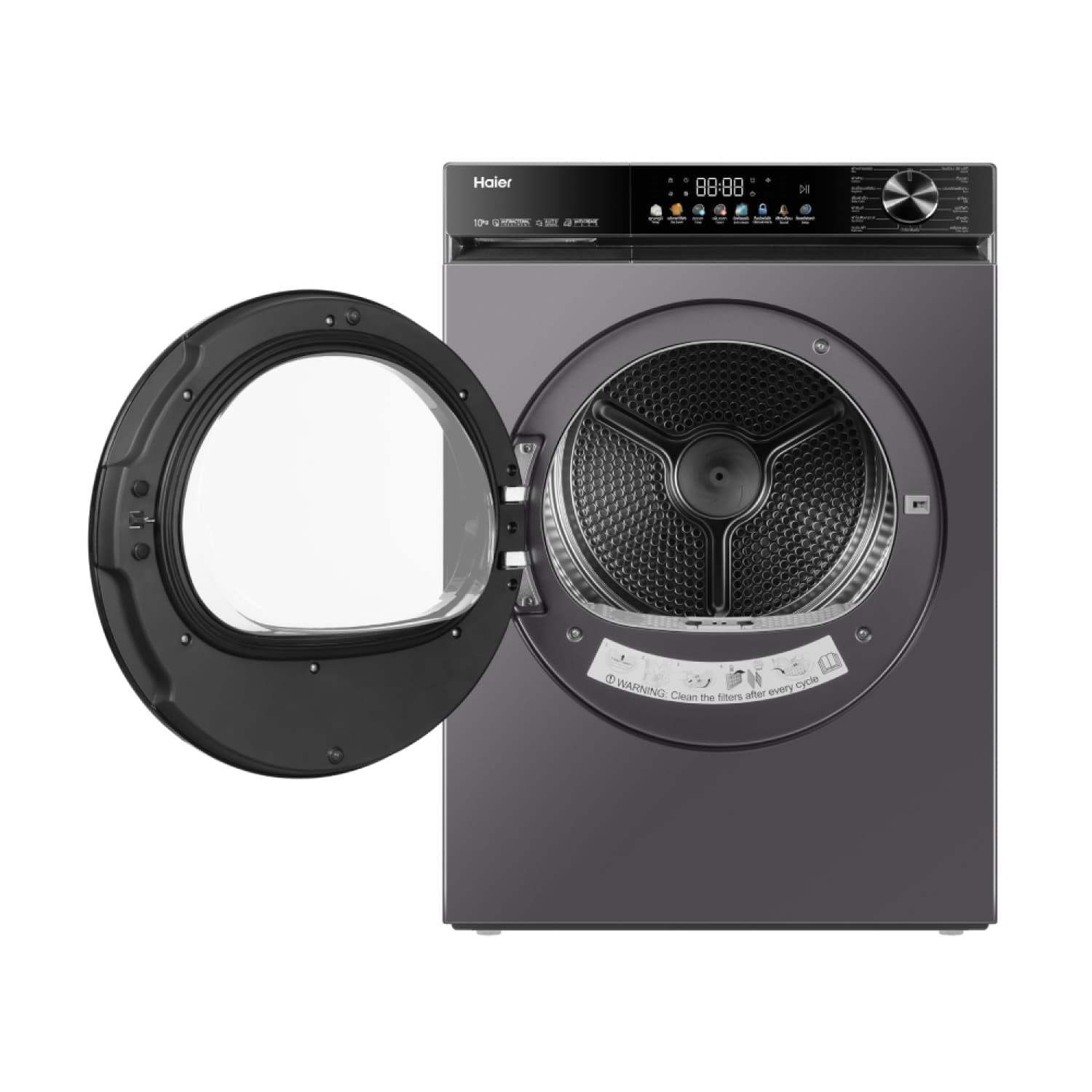 HAIER เครื่องอบผ้าฝาหน้า ขนาด 10 กก. รุ่น HD100-A357S8 สีดำ 2