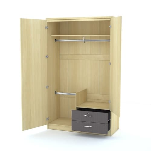DELICATO ตู้เสื้อผ้า 2 บาน 120ซม. 2 ลิ้นชัก 120X55X185ซม. 4