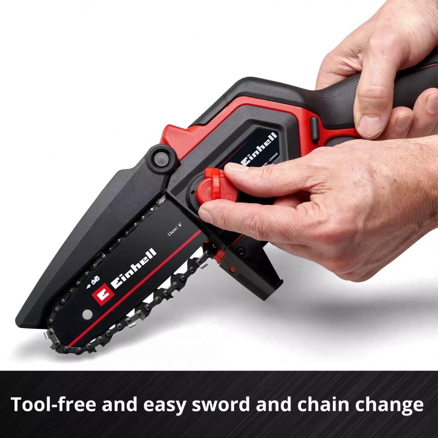 Einhell เครื่องตัดพุ่ม ขนาด 18V ความยาวบาร์โซ่ 15cm. รุ่น GE-PS18/15 Li Brushless Solo 3