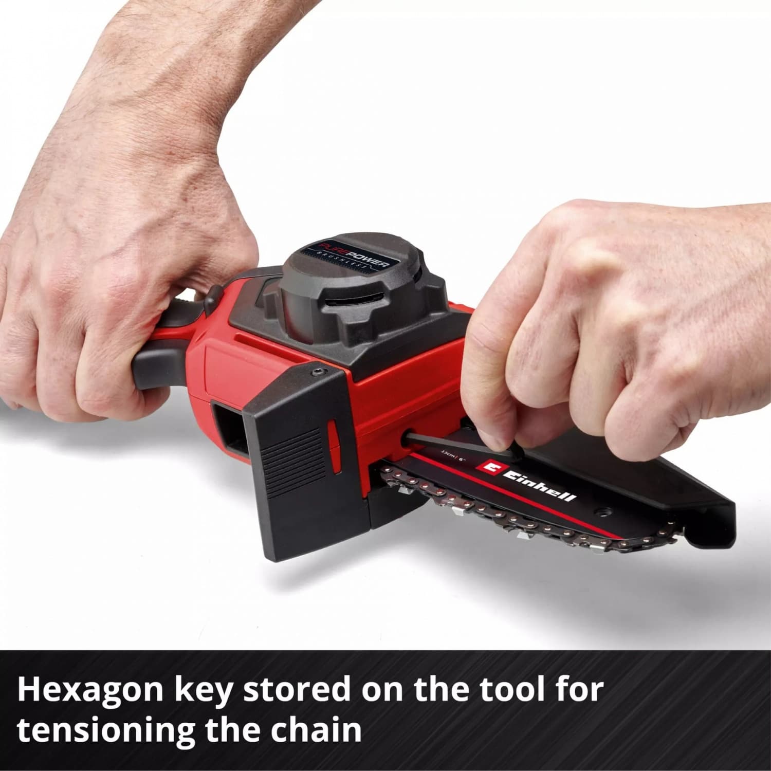 Einhell เครื่องตัดพุ่ม ขนาด 18V ความยาวบาร์โซ่ 15cm. รุ่น GE-PS18/15 Li Brushless Solo 5