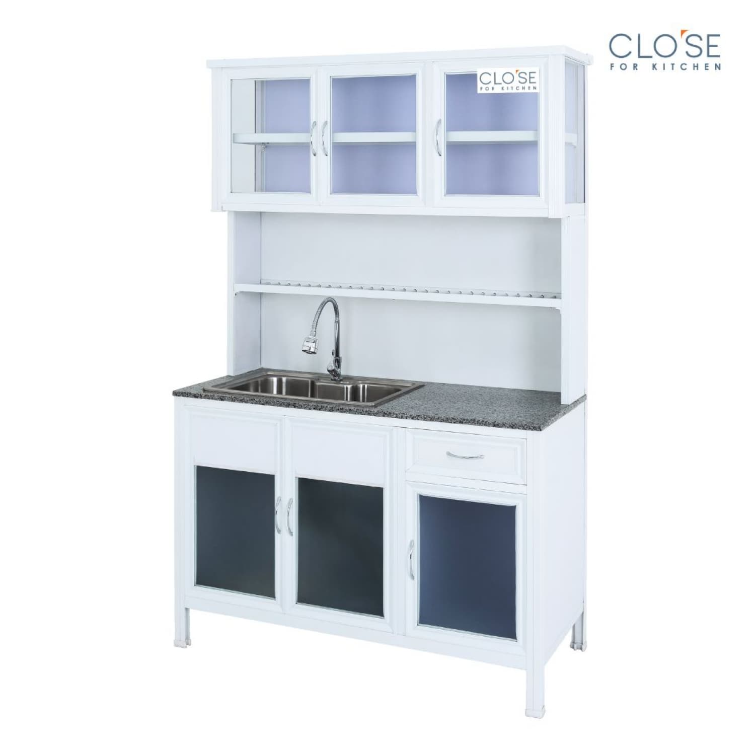 CLOSE ชุดครัวท๊อปอ่างซิงค์ หินแกรนิต รุ่น Glory-NT126 ขนาด 120.5 x 53 x 190 ซม. สีขาว 2