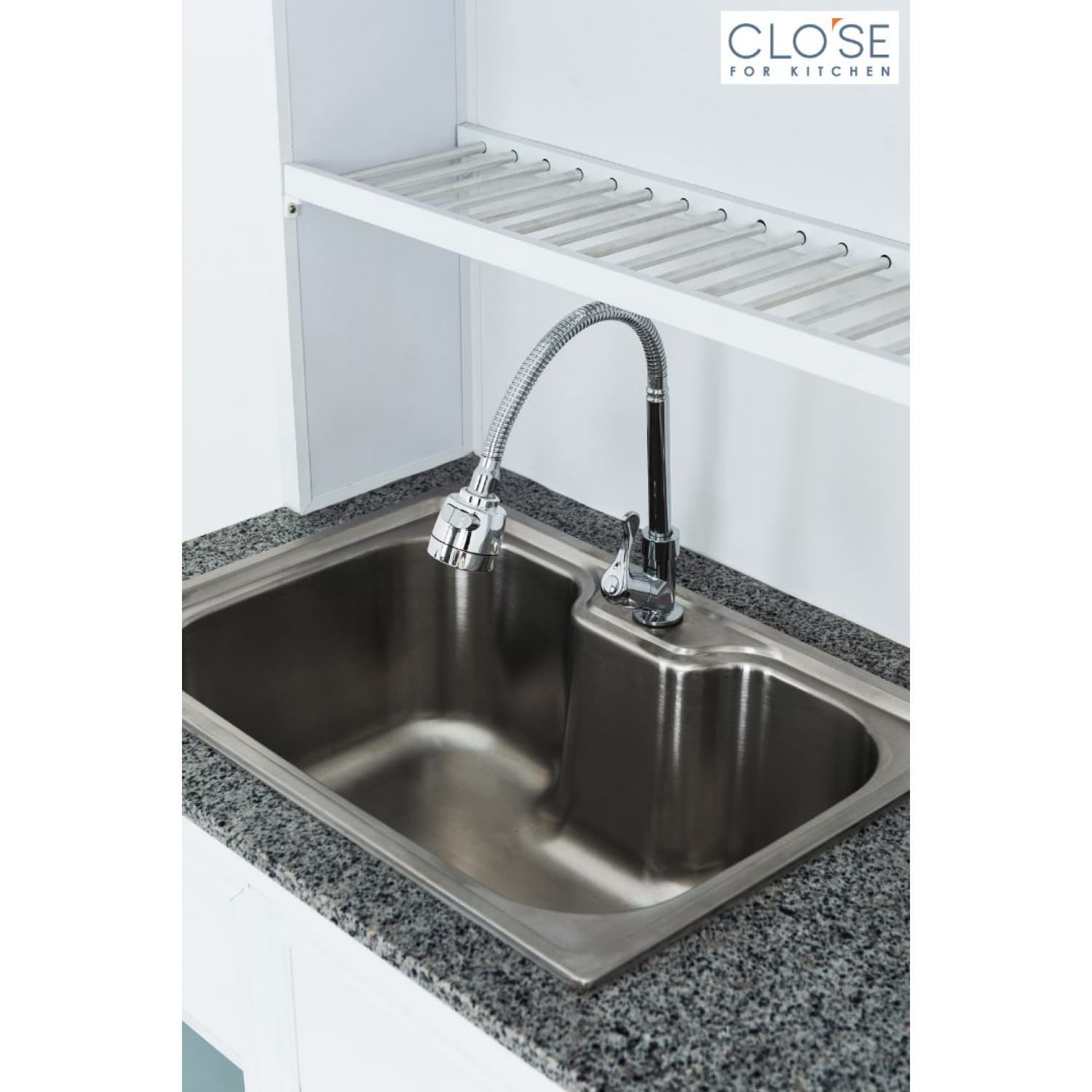 CLOSE ชุดครัวท๊อปอ่างซิงค์ หินแกรนิต รุ่น Glory-NT126 ขนาด 120.5 x 53 x 190 ซม. สีขาว 4