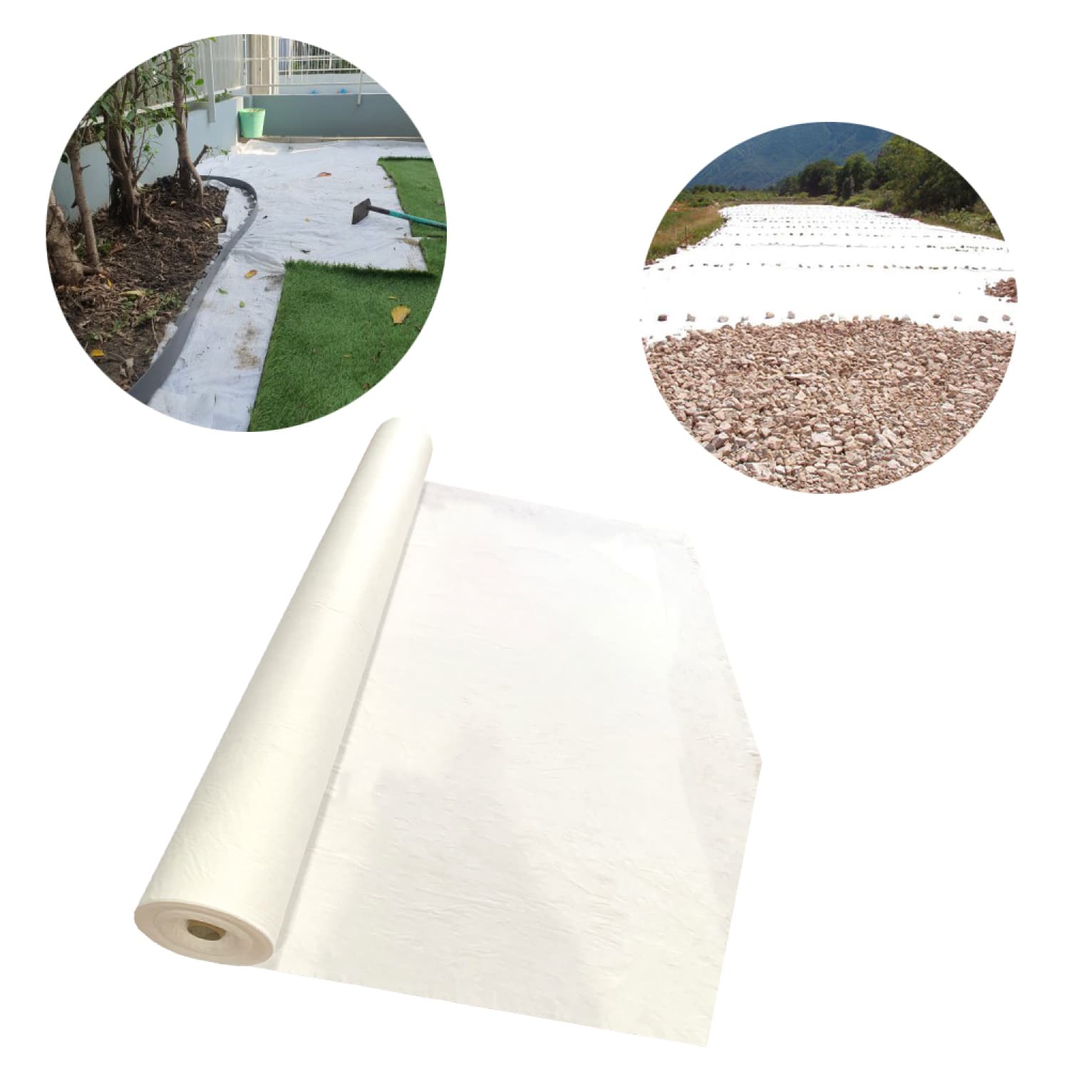POLLO แผ่นใยสังเคราะห์ GEOTEXTILE 150G/Sq.M 2X10m. สีขาว