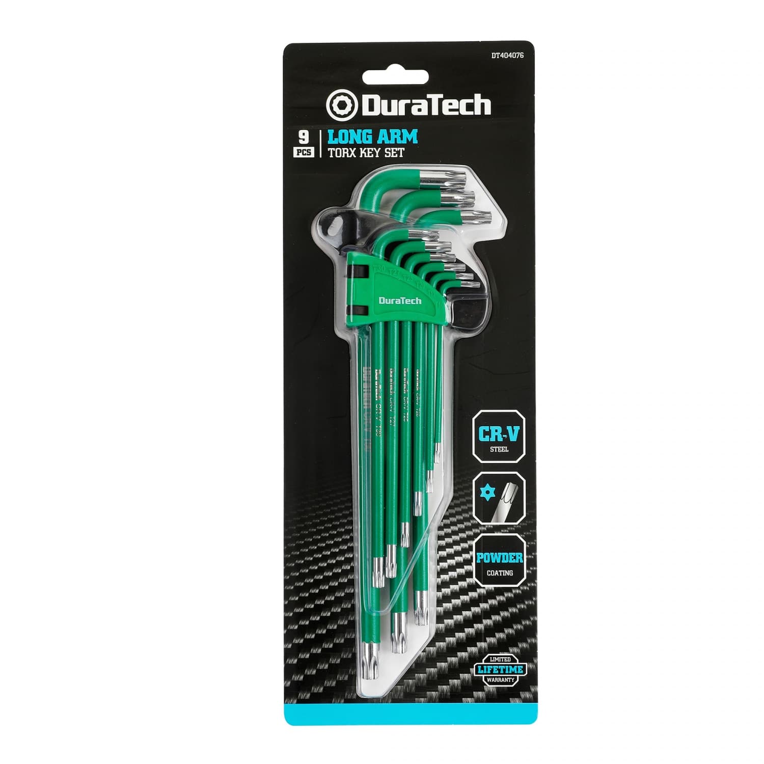 Duratech ชุดประแจแอล หกเหลี่ยม หัวทอร์ก 9 ชิ้น แบบยาว (เมตริก)  รุ่น DT404076