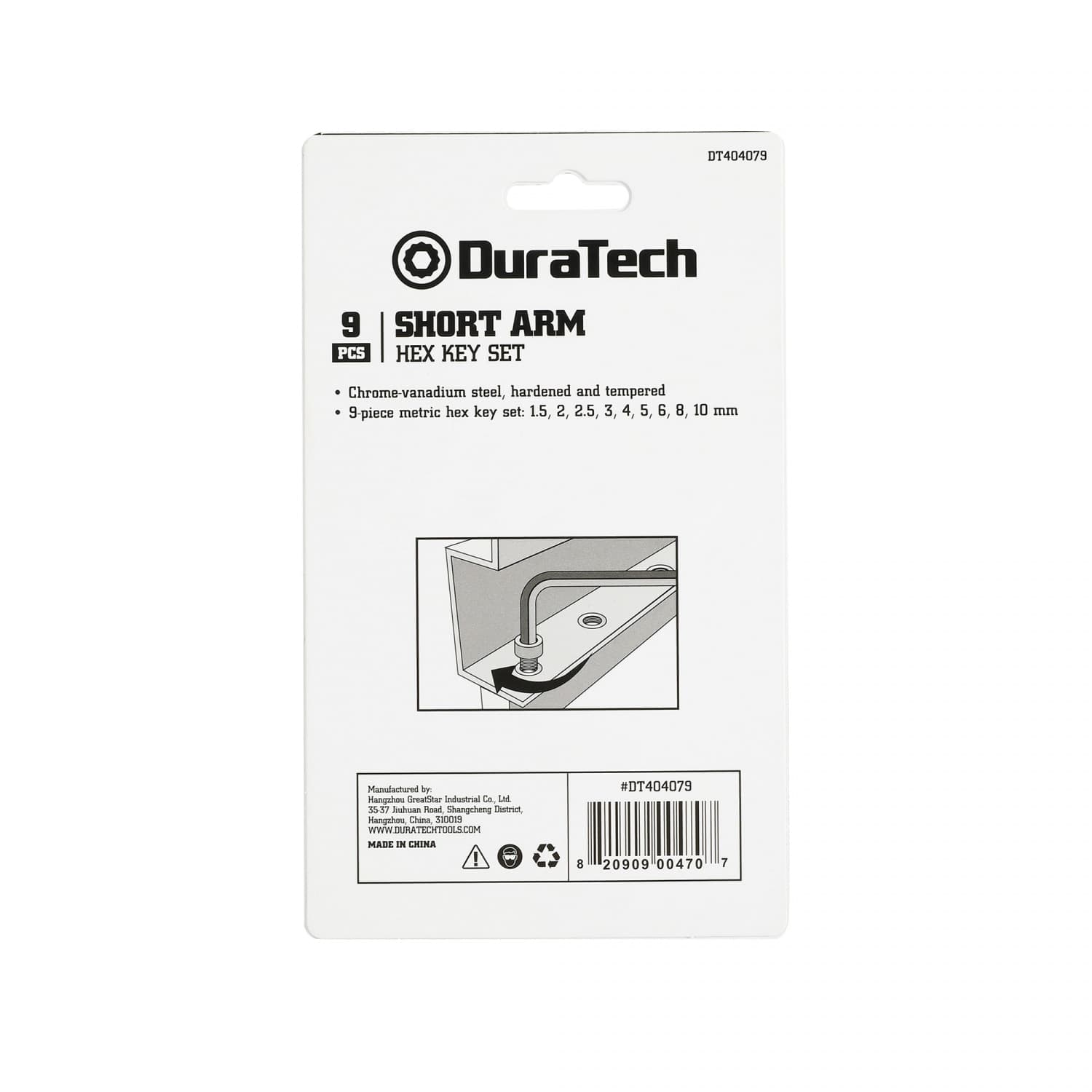 Duratech ชุดประแจหกเหลี่ยม 9 ชิ้น (เมตริก) รุ่น DT404079 2