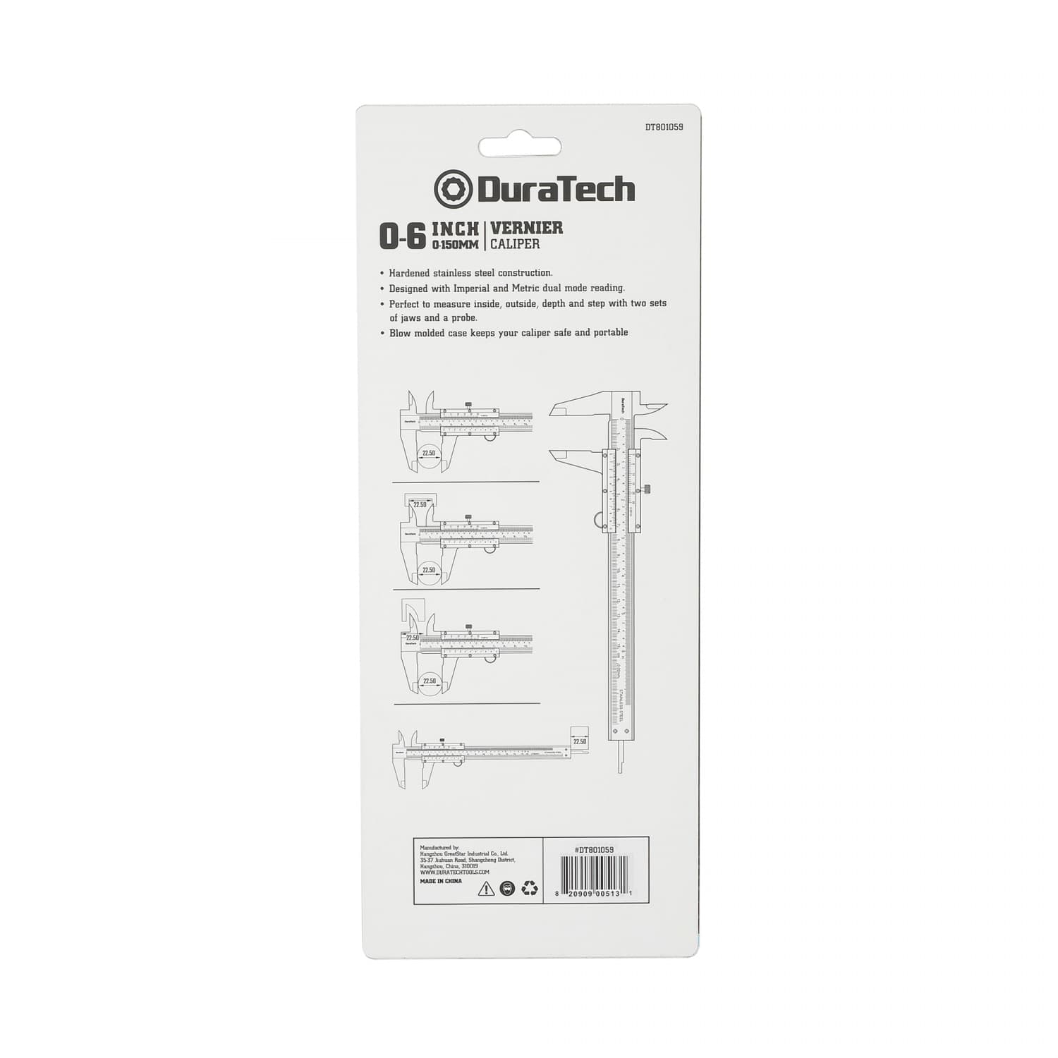 Duratech เวอร์เนียร์ด้ามอะลูมิเนียม ขนาด 150มม.(6นิ้ว) รุ่น DT801059 2