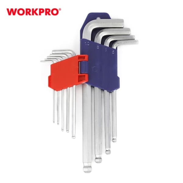 WORKPRO ชุดประแจแอลโลหะหัวบอล 9 ชิ้น WP222006
