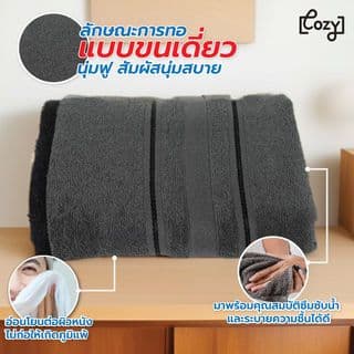 COZY ผ้าขนหนู ขนาด 15x30 นิ้ว (39x76 ซม.) รุ่น OPPO สีเทา 2