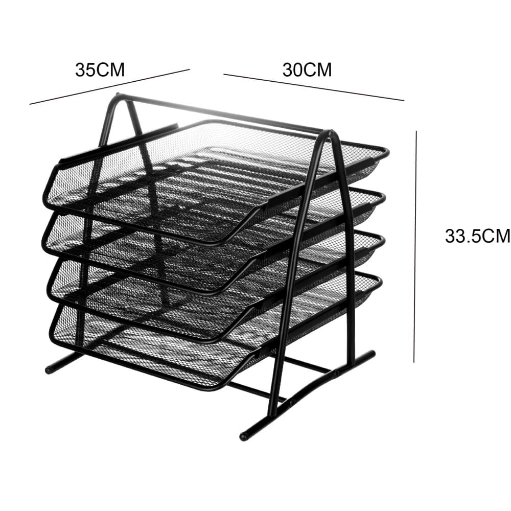 SMITH ชุดถาดเหล็กใส่เอกสาร 4 ชั้น ขนาด 35x30x33.5ซม. รุน TG59097 สีดำ 4