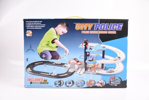 TOYS ของเล่นชุดรางรถตำรวจและเฮลิคอปเตอร์พร้อมอุปกรณ์#255(53x35x8ซม.) 6