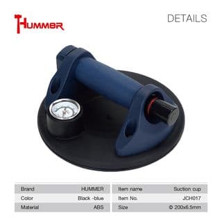 HUMMER ตัวดูดกระจกพลาสติก 1 ขา มีเกจวัด รุ่น JCH017 สีน้ำเงิน-ดำ 2