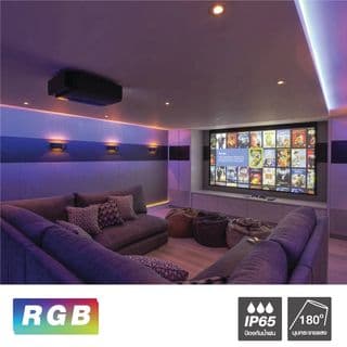 HI-TEK ชุดไฟแอลอีดีเส้นริบบิ้น 2835/120LED 220V 10M RGB รีโมท 9
